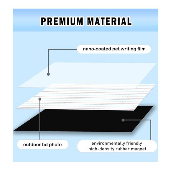 2 Pcs Jumbo Magnetic Notebook Paper for Classroom Large, 22 x 17 Inch Dry Erase - Picture 2 of 5